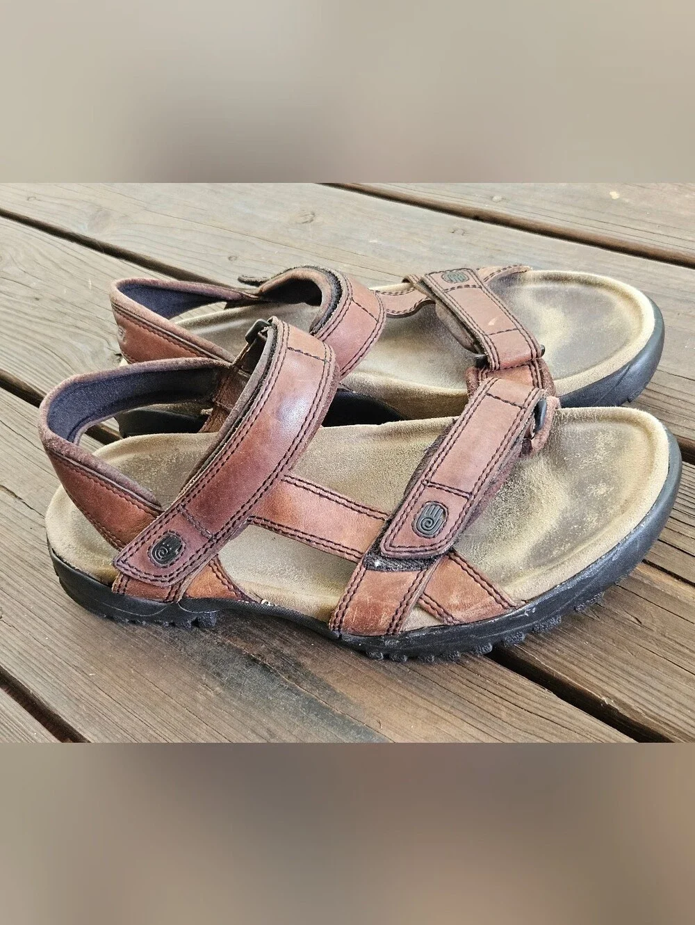 Teva Men's Brown Leather Sport Hiking Walking Sandals Size 11